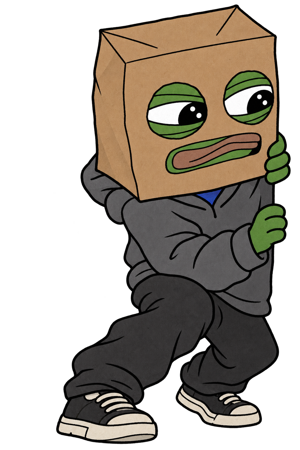 Anonfrog peeking around a corner